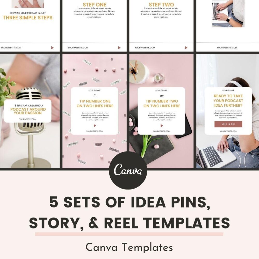 5 Sets of Idea Pints, Story, and Reel Templates