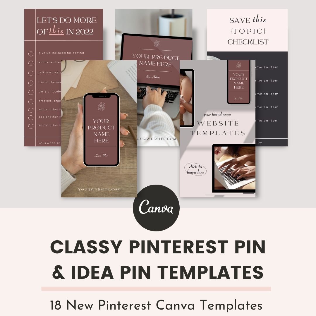 Classy Pinterest Pin And Idea Pin Templates Digital Darcy
