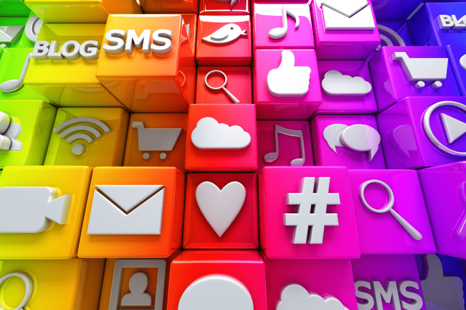 Multicolored Social media icons